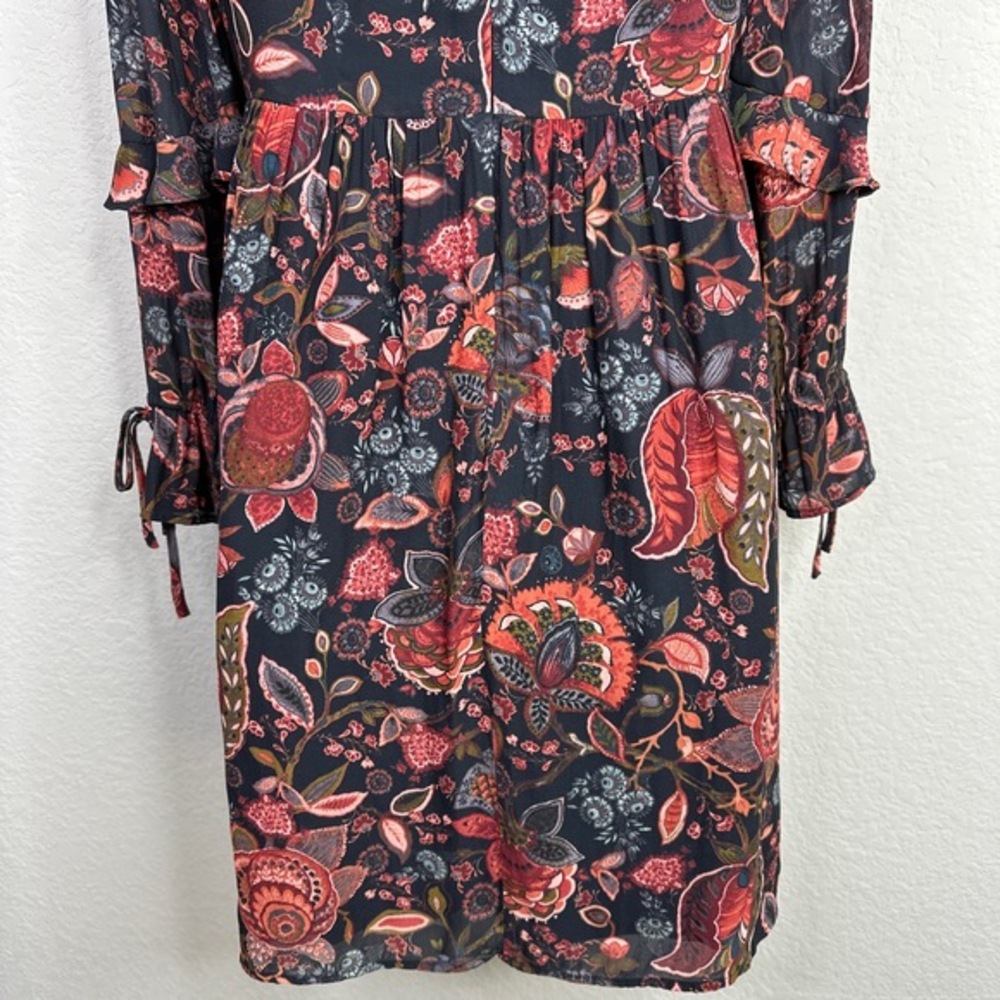 LOFT Dress Womens Size 2 Floral Tiered Dark Romantic Fairygoth Boho Whimsical - Picture 6 of 11